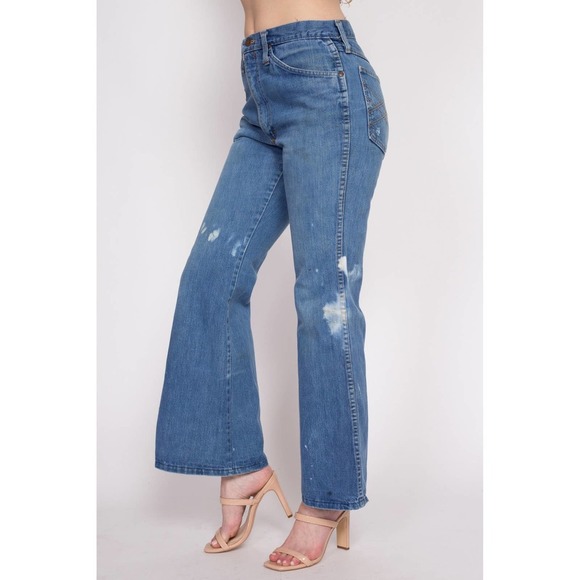 70s Dee Cee Bleached Bell Bottoms - Women's Medium, Men's Small, 30" - Picture 3 of 9